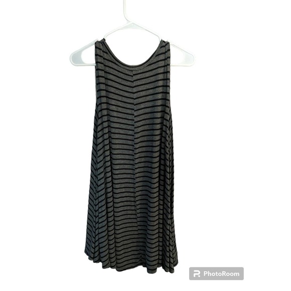 See You Monday Dress Gray Black Stripes Sleeveless Tank Size Medium - Picture 2 of 3